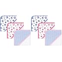 Luvable Friends Unisex Baby Cotton Terry Hooded Towels, Floral, One Size (Pack of 2)