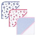 Luvable Friends Unisex Baby Cotton Terry Hooded Towels, Floral, One Size