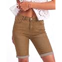 luvamia Bermuda Jean Shorts Women High Rise