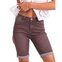 luvamia Bermuda Jean Shorts Women High Rise
