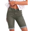 luvamia Bermuda Jean Shorts Women High Rise
