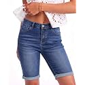 luvamia Bermuda Jean Shorts Women High Rise