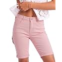 luvamia Bermuda Jean Shorts Women High Rise