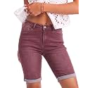 luvamia Bermuda Jean Shorts Women High Rise