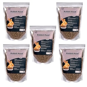 premium rabbit food highly nutritional dry rabbit food feed pellets all life stages -5 kg each pack 1kg natural balanced diet with vitamins minerals amp fiber