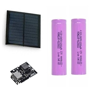 luvik combo of 5v 100ma 05w 70 x 70mm mini epoxy solar panel photovoltaic polycrystalline diy cell charger  2  1200mah cell  usb type-c power bank module for charging smartphones