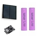 Luvik Combo of 5v 100ma 0.5w 70 x 70mm Mini epoxy Solar Panel photovoltaic polycrystalline DIY Cell Charger + 2 * 1200mah Cell + USB Type-C Power Bank Module for Charging Smartphones