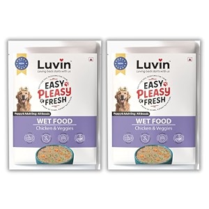 luvin wet dog food  chicken amp veggies  puppy amp adult dog 600gms 100gms x 6