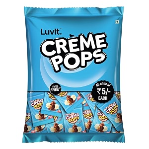 luvit crme pops  choco amp vanilla coated pops with crunchy biscuit centre  munchies baking amp cake decoration  pack of 1-396g