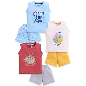 LuvLap Baby Boys 100 Cotton Sleeveless Boys