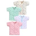 LuvLap Baby Boys &amp; Baby Girls Regular Fit 100% Cotton Half Sleeve Jhabla Pack of 4