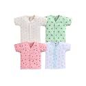 LuvLap Baby Boys &amp; Baby Girls Regular Fit 100% Cotton Half Sleeve Jhabla Pack of 4
