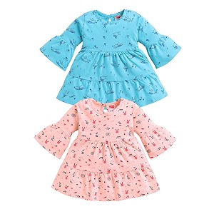 luvlap baby girls 100 cotton full sleeve girl frock pack of 2