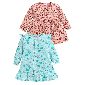 luvlap baby girls 100 cotton full sleeve girl frock pack of 2