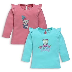 luvlap baby girls 100 cotton full sleeve girls top pack of 2