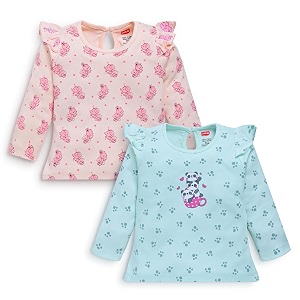 luvlap baby girls 100 cotton full sleeve girls top pack of 2