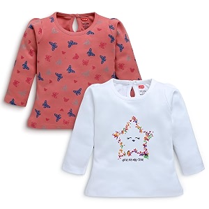 luvlap baby girls 100 cotton full sleeve girls top pack of 2