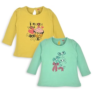 luvlap baby girls 100 cotton full sleeve girls top pack of 2