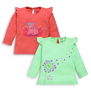luvlap baby girls 100 cotton full sleeve girls top pack of 2