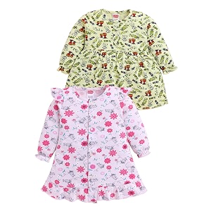 luvlap baby girls 100 cotton full sleeve girl frock pack of 2