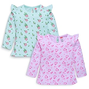 luvlap baby girls 100 cotton full sleeve girls top pack of 2