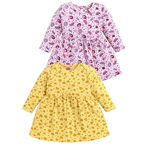 luvlap baby girls 100 cotton full sleeve girl frock pack of 2