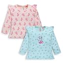 LuvLap Baby Girls 100% Cotton Full Sleeve Girls Top, Pack of 2