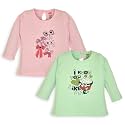 LuvLap Baby Girls 100% Cotton Full Sleeve Girls Top, Pack of 2