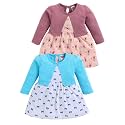 LuvLap Baby Girls 100% Cotton Full Sleeve Girl Frock Pack of 2