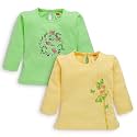 LuvLap Baby Girls 100% Cotton Full Sleeve Girls Top, Pack of 2