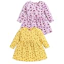 LuvLap Baby Girls 100% Cotton Full Sleeve Girl Frock Pack of 2