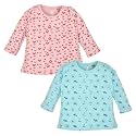 LuvLap Baby Girls 100% Cotton Full Sleeve Girls Top, Pack of 2
