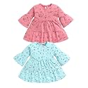 LuvLap Baby Girls 100% Cotton Full Sleeve Girl Frock Pack of 2