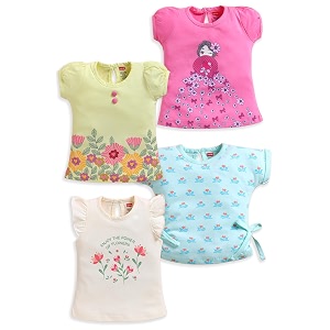 luvlap baby girls 100 cotton half sleeve girls top pack of 4