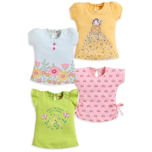 luvlap baby girls 100 cotton half sleeve girls top pack of 4