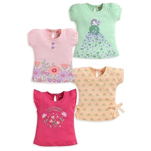 luvlap baby girls 100 cotton half sleeve girls top pack of 4