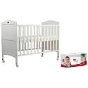 Luvlap Cot C-65 Wooden Baby Cot/Crib Sofa Bed for Kids with Mattress for Babies, Made of New Zealand Pine Wood, 3 Level Height Adjustment (Grey) & Paraben Free Wipes, 72 Wipes with Lid Pack