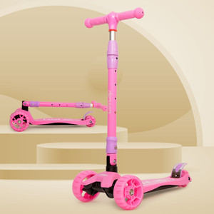 luvlap joy scooter for kids- toddler 3-wheel kick scooter with led lights