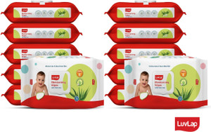luvlap paraben free wipes for baby with aloe vera with lid pack of 12 864 wipes