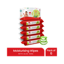 LuvLap Paraben Free wipes for baby with Aloe Vera, 72 wipes/pack with Lid