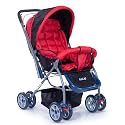LuvLap Starshine Baby Stroller/Pram for 0 to 3 Years, New Born/Toddler/Kid, Lightweight, Adjustable backrest, 360° Swivel Wheel, Large Storage Basket, Reversible Handlebar (Black)