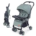 Luvlap Sunshine Plus Stroller/Pram with Reversible Handlebar, 5 Point Harness, 3 Level Recline Adjustment, Compact and Easy Fold, for Newborn Baby/Kids, 0-3 Years (Light Green)