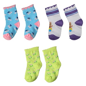 luvlap baby girls colourful cotton socks pack of 3