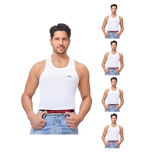 lux champion men39s cotton vest rn  100 super combed cotton  round neck sleeveless breathable sweat-absorbent comfortable lux vest for daily use  pack of 5