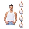 Lux Champion Men's Cotton Vest RN | 100% Super Combed Cotton | Round Neck, Sleeveless, Breathable, Sweat-Absorbent Comfortable Lux Vest for Daily Use | Pack of 5