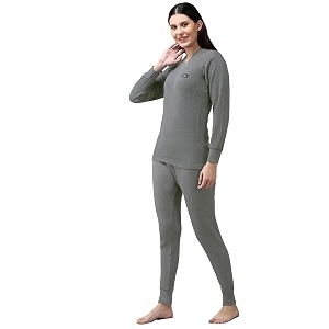 lux cott39s wool women39s v neck full sleeves upper and lower thermal set  thermal set for women39s