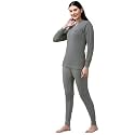 Lux Cott's Wool Women's V Neck Full Sleeves Upper and Lower Thermal Set | Thermal Set for Women's