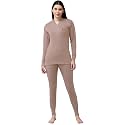 Lux Cott's Wool Women's V Neck Full Sleeves Upper and Lower Thermal Set | Thermal Set for Women's