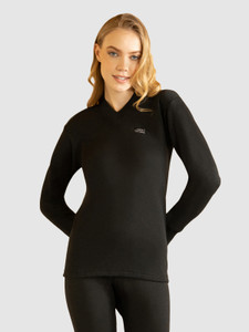lux cotts wool womens v-neck thermal top women top thermal