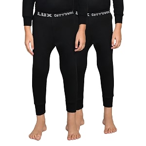lux cottswool pack of 2 black kids winter wear thermal trouser for boys amp girlssize  50cm